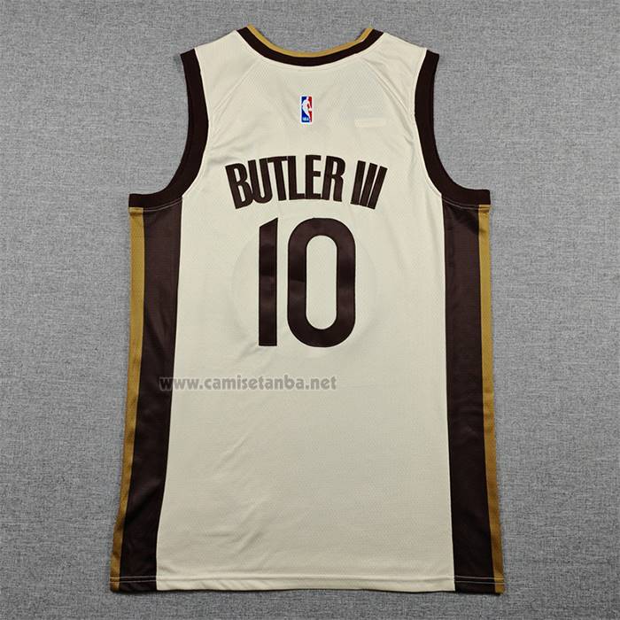 Camiseta Golden State Warriors Jimmy Butler III NO 10 Ciudad 2025-26 Crema